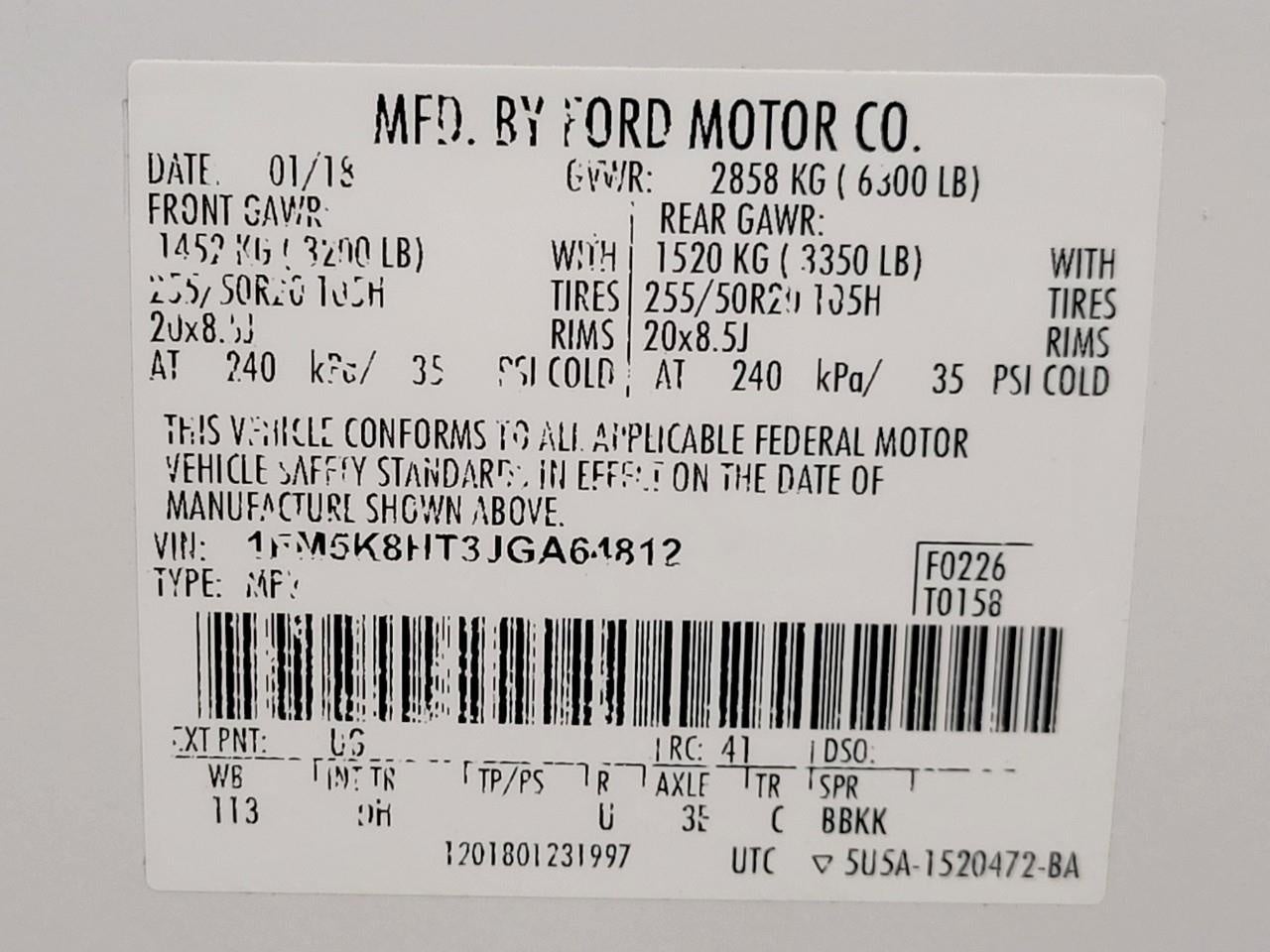 2018 Ford Explorer Platinum 4WD