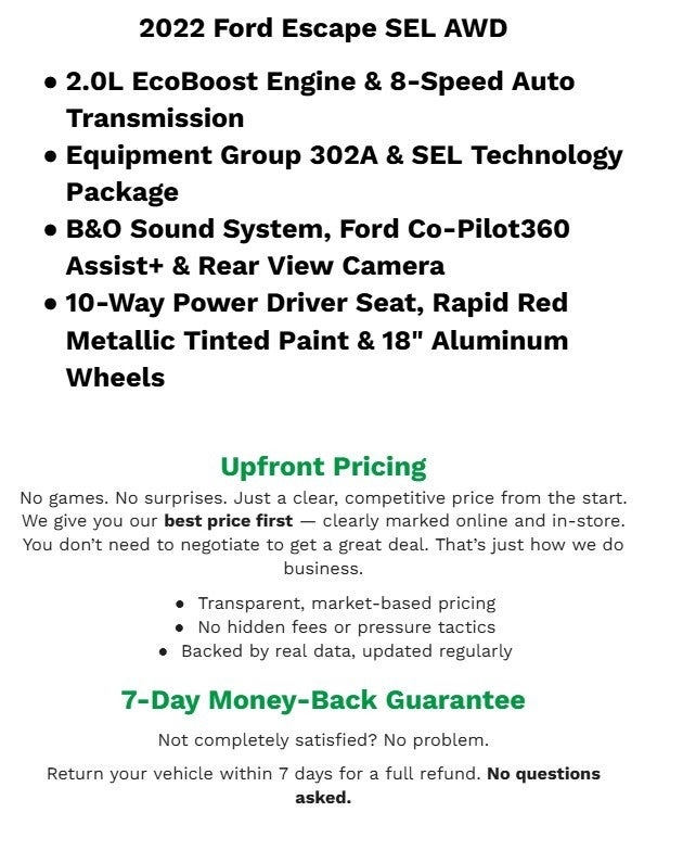 2022 Ford Escape SEL AWD