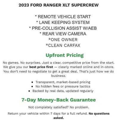 2023 Ford Ranger XLT 4WD SuperCrew 5' Box