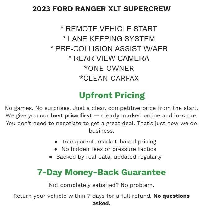 2023 Ford Ranger XLT 4WD SuperCrew 5' Box