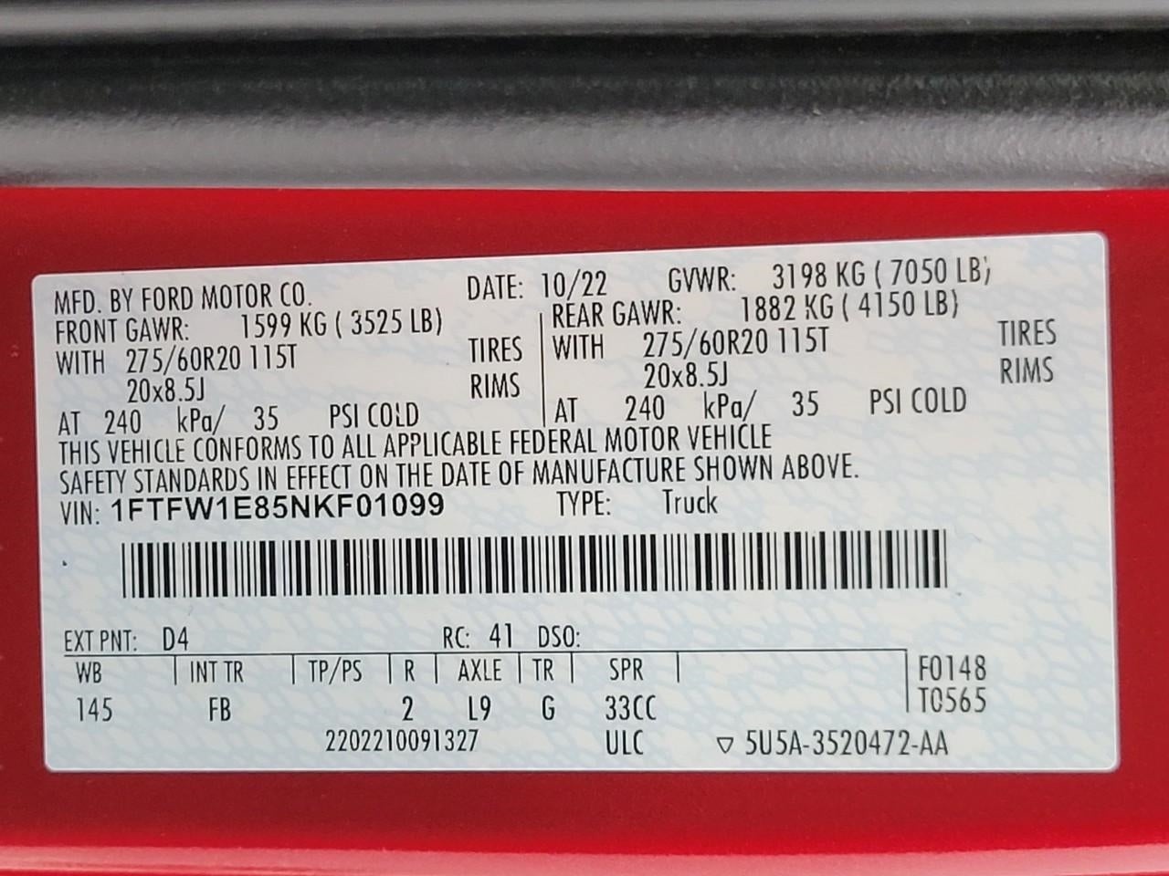 2022 Ford F-150 XLT 4WD SuperCrew 5.5' Box