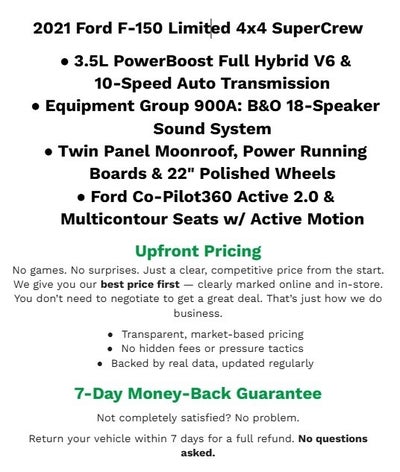 2021 Ford F-150 Limited 4WD SuperCrew 5.5' Box