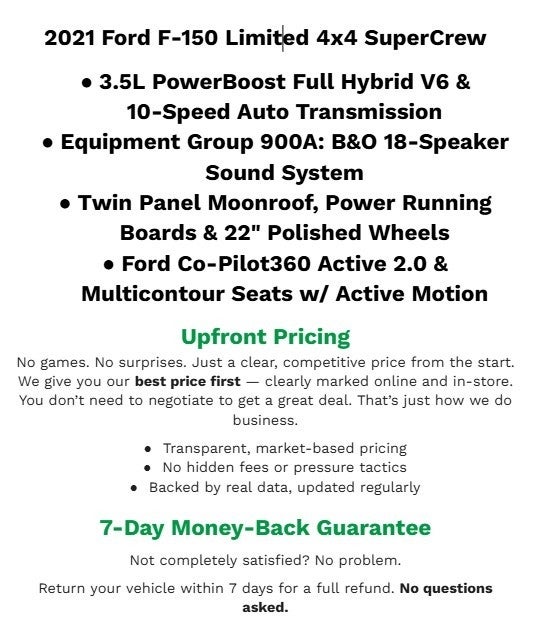 2021 Ford F-150 Limited 4WD SuperCrew 5.5' Box