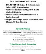 2015 Ford Transit Cargo Van T-250 148 Low Rf 9000 GVWR Swing-Out RH Dr