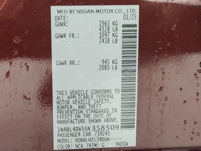 2025 Nissan Altima SV FWD
