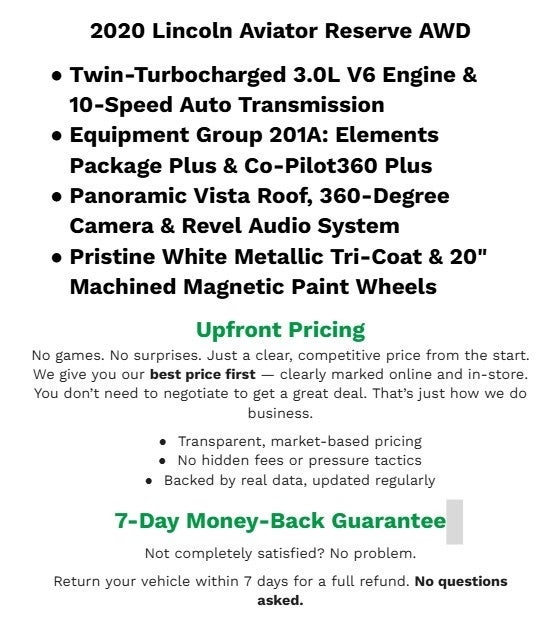 2020 Lincoln Aviator Reserve AWD