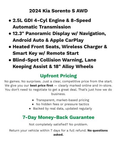 2024 Kia Sorento S AWD