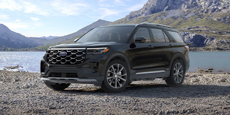 2025 Ford Explorer next to a lake